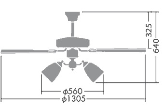 LED 電球色 4灯 ダイコー製シーリングファンライト【DEB069】｜<公式