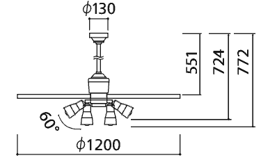 即日発送 大風量 傾斜対応 LED 調光・光色切替(電球色-昼白色) 6灯 高演色LED [R15] オーデリック製シーリングファンライト【OLB283】｜<公式>シーリングファン・ライト通販専門店  | ファズー【品揃え日本一】WF249P1 + WF279PR + WF738P1C